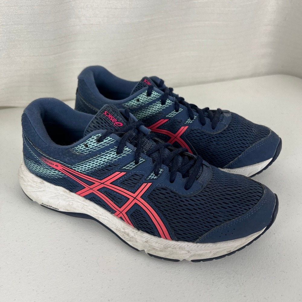 Asics Gel-Contend‎ 6 Running Shoes Womens 9 Blue 1012A570 Low Top Lace Up